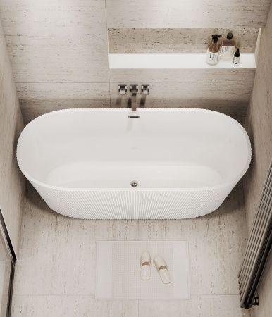 Ванна акриловая Grossman Forta GR-27021 170х75 отдельностоящая овальная с каркасом