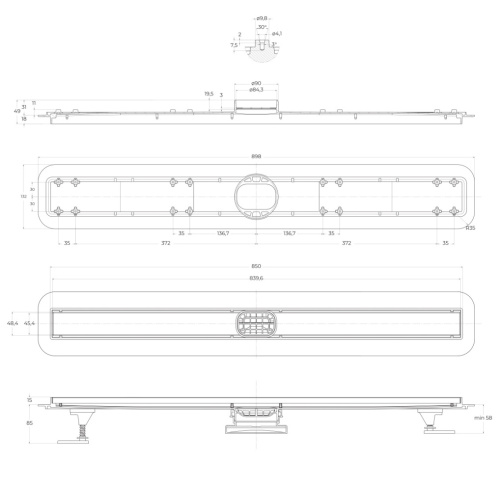 Душевой лоток BelBagno LUCE BB-LD-LUCE-90-BIANCO - фото 3