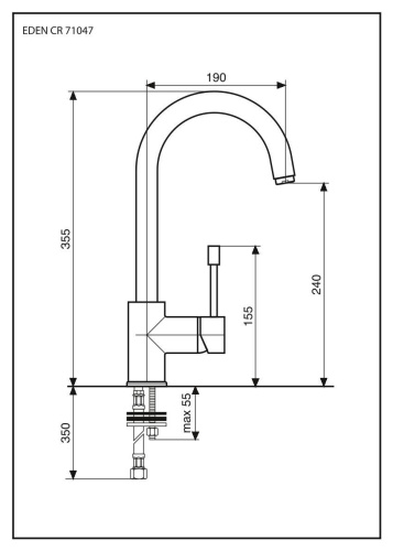 Смеситель для кухни Emmevi Eden 71047/CR на мойку хром - фото 2