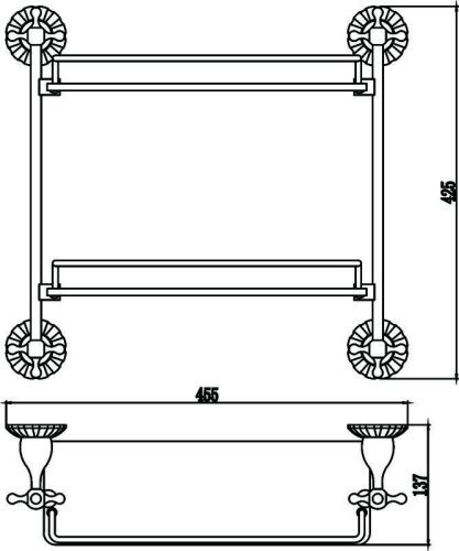 Полка в ванную комнату Savol S-08922C - фото 3