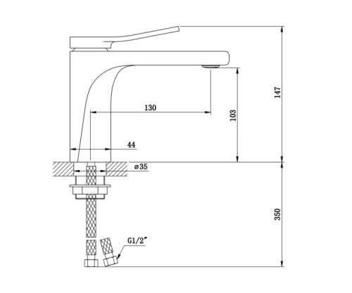 Смеситель Bronze de Luxe Element EL02CB на раковину хром - фото 3