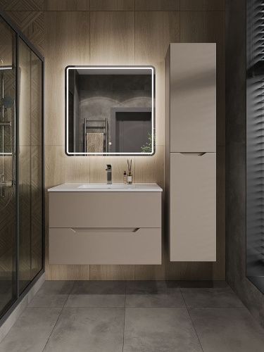 Тумба с раковиной Orange Line Li-80TuL+Ra 80х50 подвесная цвет коричневый - фото 5