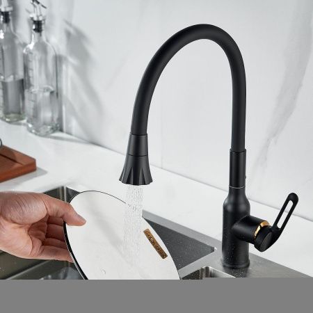 Смеситель для кухни Raffine F303H-3 на мойку черный