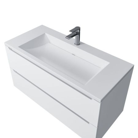 Раковина из искусственного камня Uperwood Infinity 45383433000 100х50 полувстраиваемая цвет белый