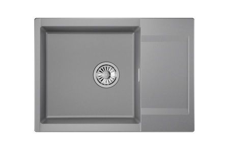 Кухонная мойка Granula 7003, АЛЮМИНИУМ 70х50 цвет серый поверхность матовая