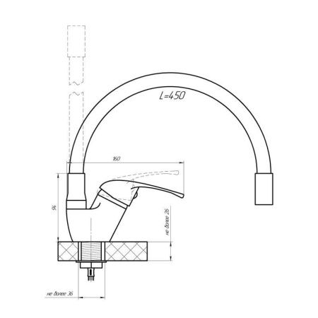Смеситель для кухни Сантаком StOmega 3398-1 на мойку красный