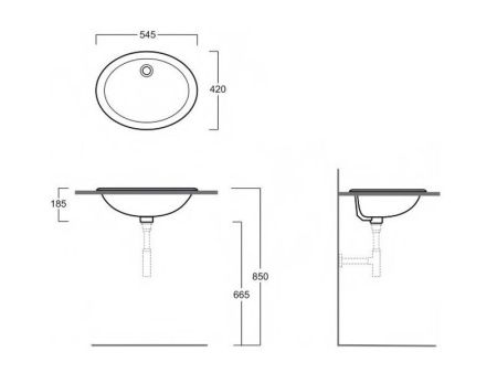 Раковина из сантехнического фаянса Simas S 50P bia 60х40 встраиваемая цвет белый