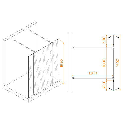 Душевая перегородка RGW Walk In 351005203-15 100х195 стекло прозрачное профиль белый - фото 2 Душевая перегородка RGW Walk In 351005203-15 100х195 стекло прозрачное профиль белый - фото 2