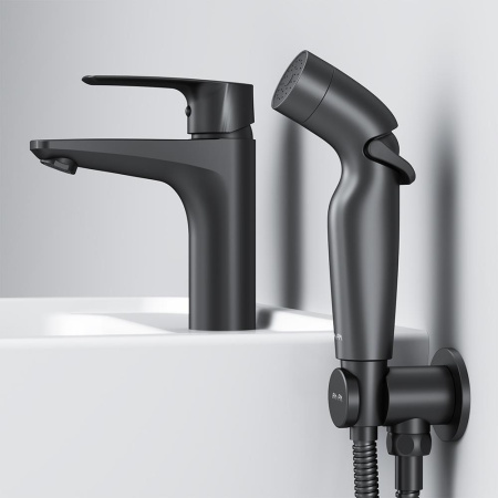 Смеситель Am.Pm Gem F90A03022 на раковину черный без термостата