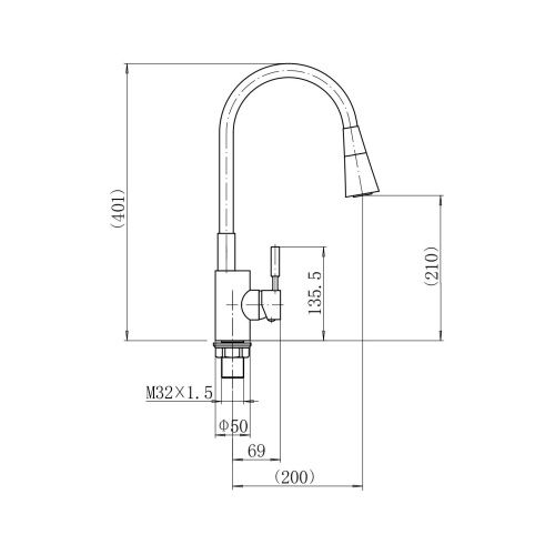 Смеситель для кухни Fashun A4053+B17 на мойку хром/серый - фото 3