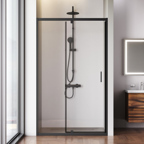 Душевая дверь Am.Pm Gem W90G-120-1P-BT 120х195 стекло прозрачное профиль черный матовый - фото 3
