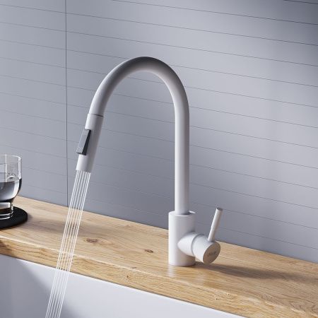 Смеситель для кухни Dorff Logic D3007533 на мойку белый