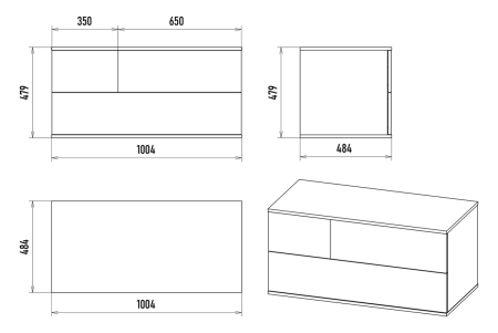 Тумба под раковину Misty Коломбо П-Кол-01100-074ПП 100х50 подвесная цвет серый/коричневый