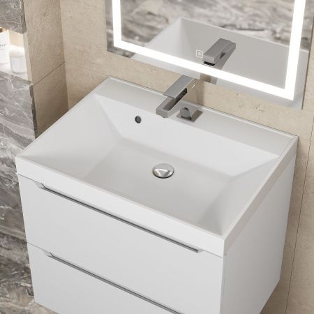 Раковина из искусственного камня Uperwood Classic 291020335 60х50 полувстраиваемая цвет белый