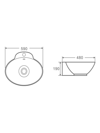 Раковина из сантехнического фаянса WeltWasser WW SK 10000004584 50 см накладная цвет белый 1 отверстие под смеситель