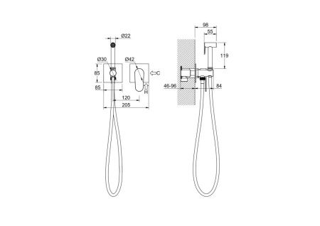 Гигиенический душ Aquatek Оберон AQ1220BG золото