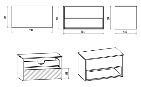 Тумба под раковину Brevita Bergen BER-07090-19-01-1Я 90х50 подвесная цвет белый