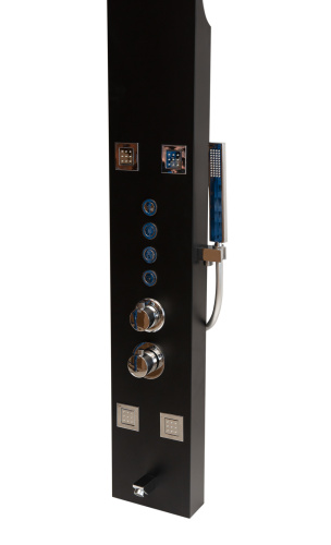 Душевая панель с термостатом (чёрная матовая) DENBERG DENBERG LT-204 прямоугольная настенная - фото 3