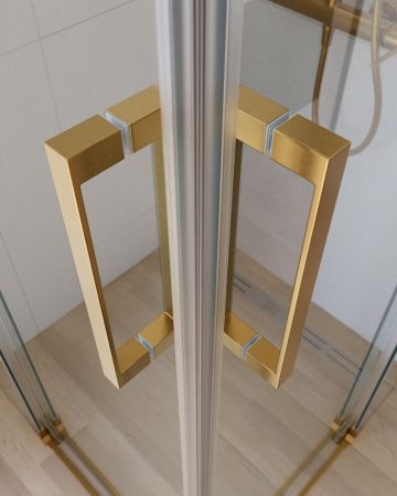 Душевой уголок Cezares SLIDER SLIDER-A-2-70/80-C-BORO 70х70 стекло прозрачное профиль золото без поддона