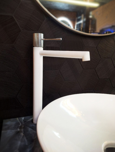 Смеситель для раковины AltroBagno Intento AltroBagnoIntento010217MW на столешницу белый матовый - фото 5