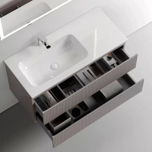 Тумба под раковину Sancos SNOB T SNT100LSM 100х40 подвесная цвет бежевый - фото 2