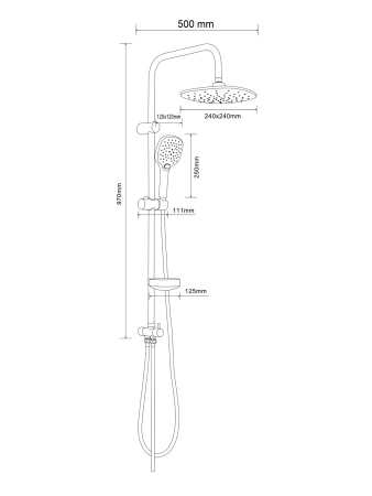 Душевая стойка Agger Marine A0595000 настенная цвет хром