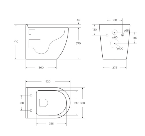 Чаша унитаза подвесная BelBagno SENSO-R BB017CHR цвет белый без сиденья каскадный смыв - фото 4