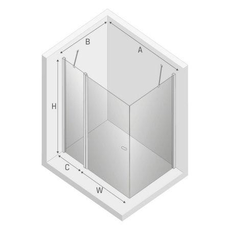 Душевой уголок New Trendy NEW SOLEO Chrome K-0395 90х90 стекло прозрачное профиль хром без поддона