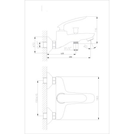 Смеситель для ванны Rush Island IS6535-44 настенный хром