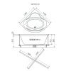 Ванна акриловая 1ACReal Мартин Щ0000045647 120х120 угловая четверть круга без каркаса