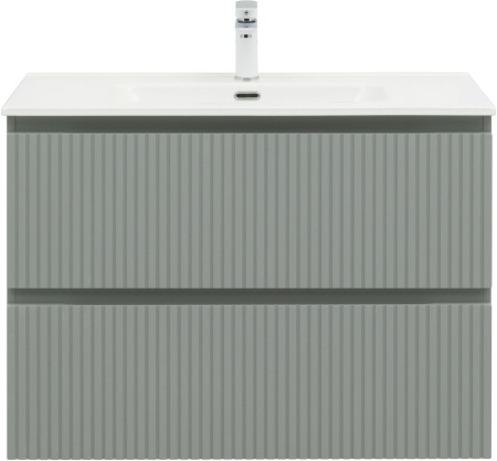 Тумба под раковину Aquanet Джейн (Flat) 00335435 90х46х64 подвесная цвет зеленый/серый
