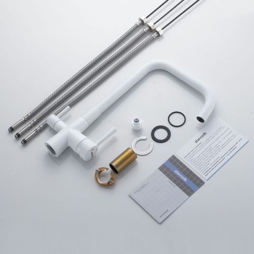 Смеситель для кухни Shevanik S528C на мойку белый - фото 4