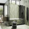 Душевая шторка на ванну Maybah Glass MGV-128-6у 35х140 стекло тонированное профиль черный ориентация универсальная
