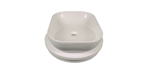 Раковина из сантехнического фарфора Sintesi SIN-LVB-APP-403 50х41 накладная цвет белый - фото 5