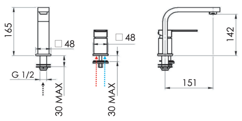 Смеситель Remer Qubika Q57NO на раковину черный - фото 2