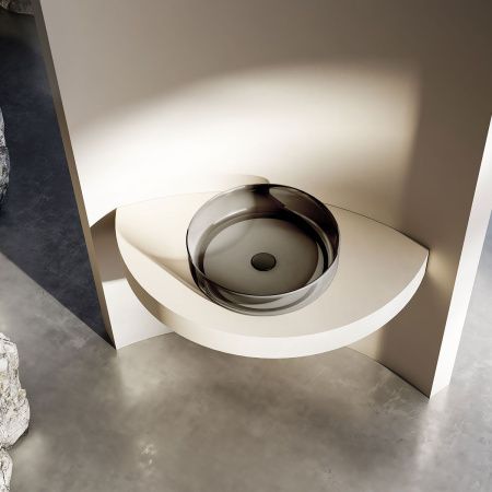 Раковина из полиэфирной смолы Vincea VBS-6T16B 50х50 накладная цвет черный без отверстий под смеситель