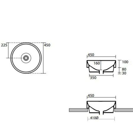 Раковина керамическая Kerasan CENTO 355781 50 см накладная цвет коричневый без отверстий под смеситель