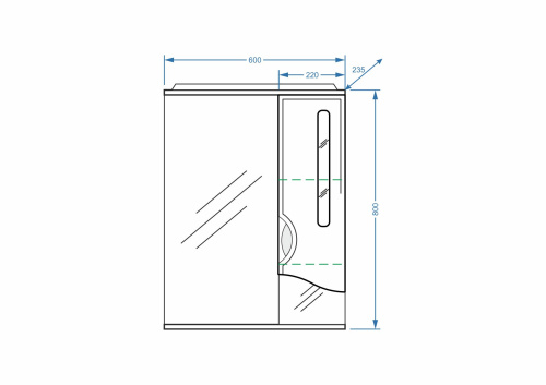 Зеркало-шкаф Stella Polar Сильва SP-00000208 60х14х80 подвесной цвет белый - фото 2