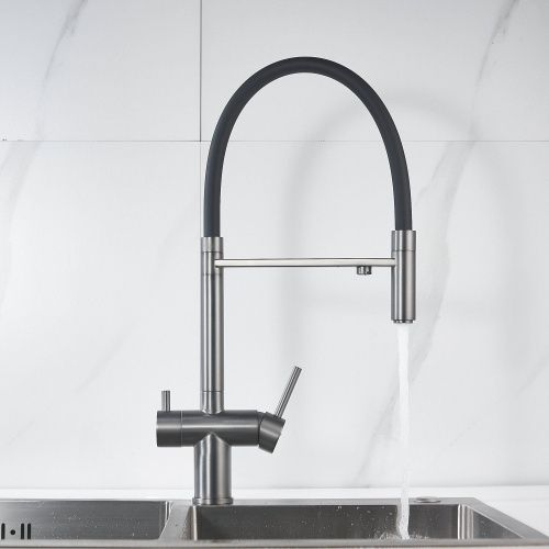 Смеситель для кухни Shevanik S178T на мойку оружейная сталь - фото 4