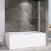Душевая шторка на ванну Abber Ewiges Wasser AG50100 100х140 стекло прозрачное профиль хром ориентация универсальная