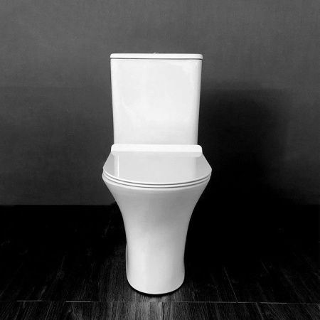 Унитаз напольный с бачком CeramaLux 1217A белый с сиденьем микролифт безободковый