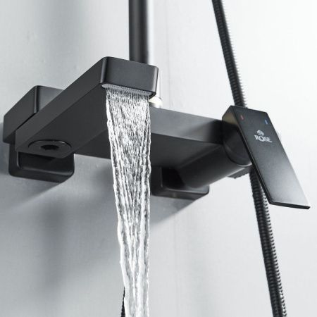 Душевая стойка Rose R1836H настенная цвет черный