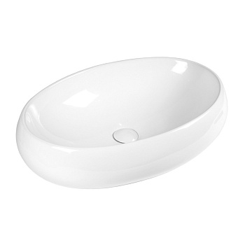 Раковина из сантехнического фарфора Bond Oval S58-600 61х41 накладная цвет белый глянцевый