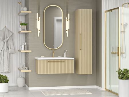 Тумба под раковину Brevita Alicante ALI-09090-4601Я 90х40 подвесная цвет бежевый