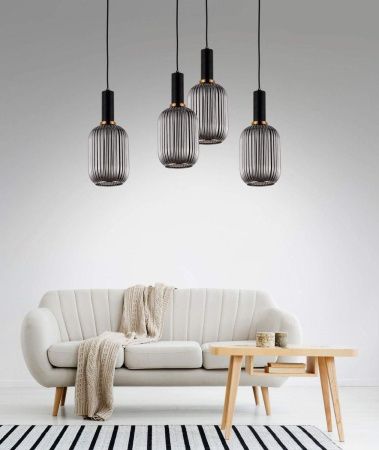 Светильник подвесной Lumina Deco Rico (Рицо) LDP 1218-1 GY+BK