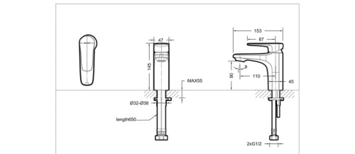 Смеситель Bravat SOURCE F1173218CP-ENG на столешницу хром - фото 2