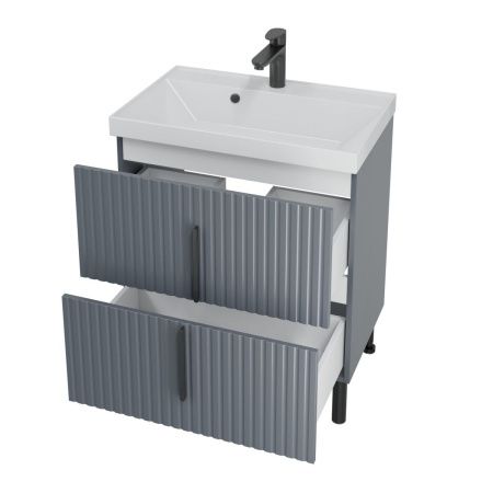 Тумба под раковину СанТа Юпитер 700543 70х40 напольная цвет серый