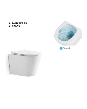 Унитаз подвесной Taliente Altamarea T3 AL65003 белый с сиденьем микролифт безободковый смыв торнадо