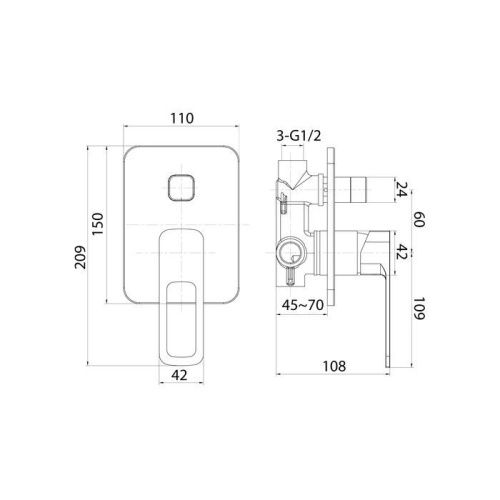Смеситель для душа IDDIS Slide SLISB00i67 встраиваемый в стену хром - фото 4