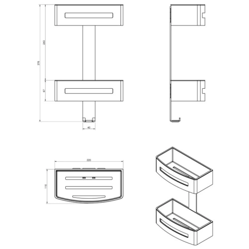 Полка для душа Langberger Accessories 75762 - фото 3